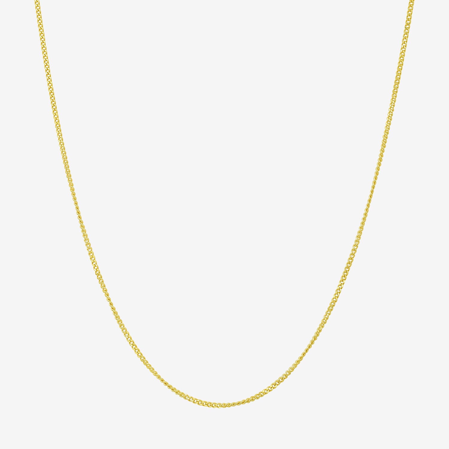 Womens 10K Gold 18 Inch Curb Chain Necklace