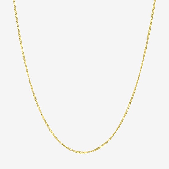 Womens 10K Gold 18 Inch Curb Chain Necklace