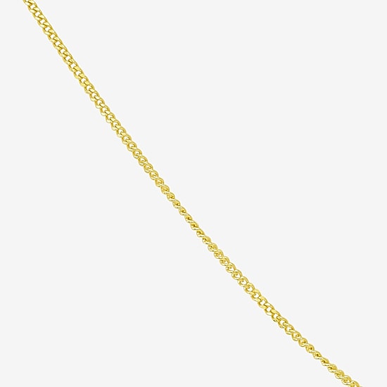 Womens 10K Gold 18 Inch Curb Chain Necklace