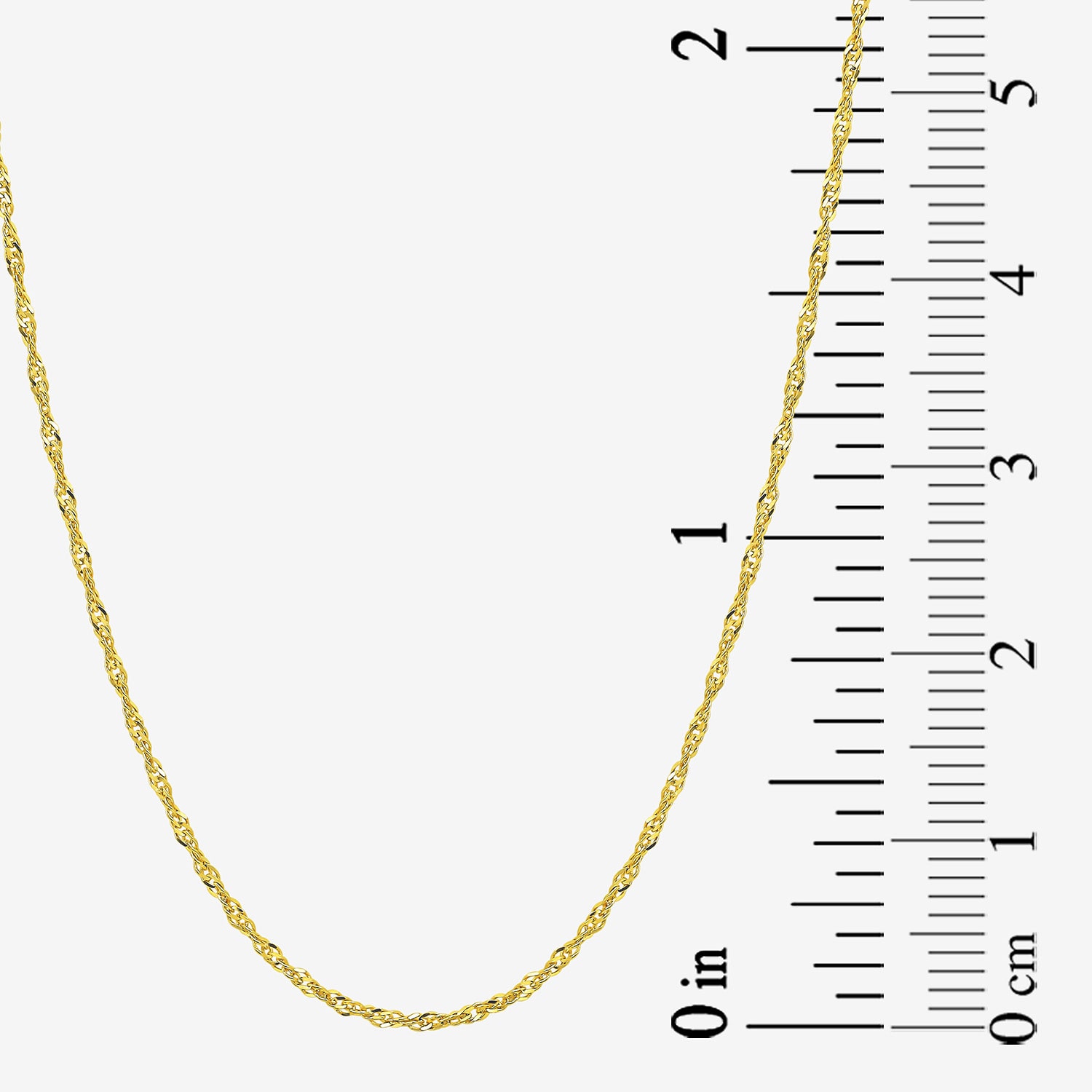 Womens 10K Gold 18 Inch Singapore Chain Necklace