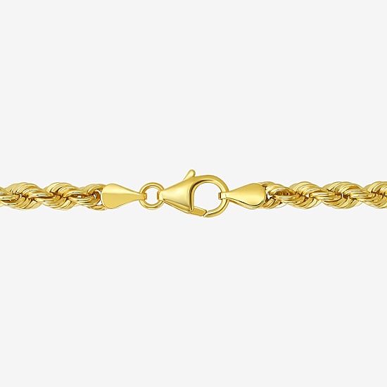 Made in Italy Unisex Adult 10K Gold 22 Inch Rope Chain Necklace