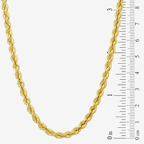 Made in Italy Unisex Adult 10K Gold 22 Inch Rope Chain Necklace