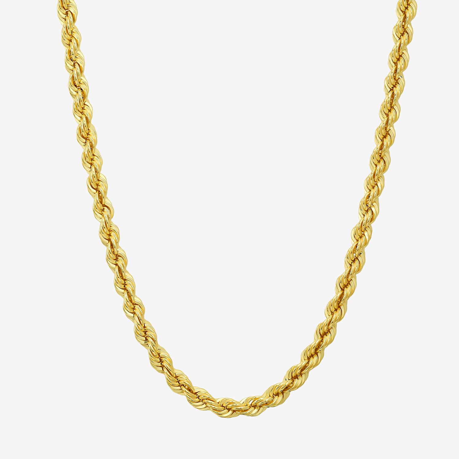 Made in Italy Unisex Adult 10K Gold 22 Inch Rope Chain Necklace
