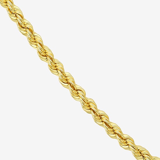 Made in Italy Unisex Adult 10K Gold 22 Inch Rope Chain Necklace
