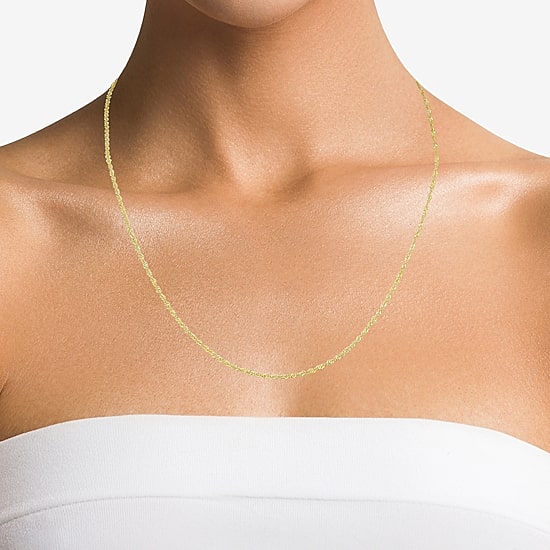 Made in Italy Womens 10K Gold 18 Inch Singapore Chain Necklace