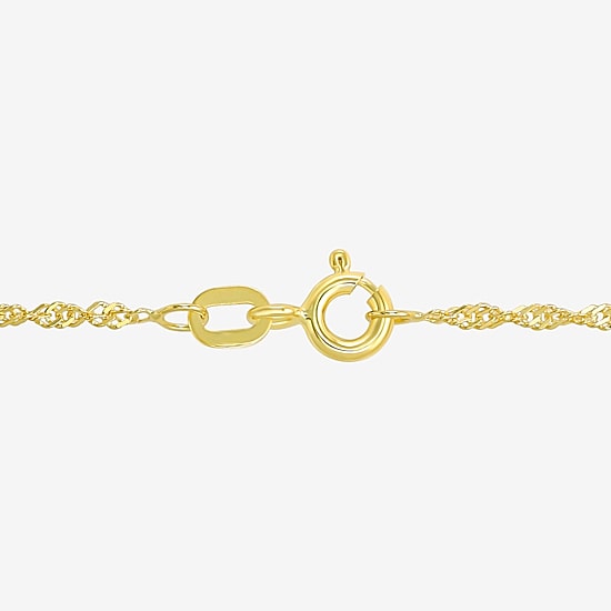Made in Italy Womens 10K Gold 18 Inch Singapore Chain Necklace