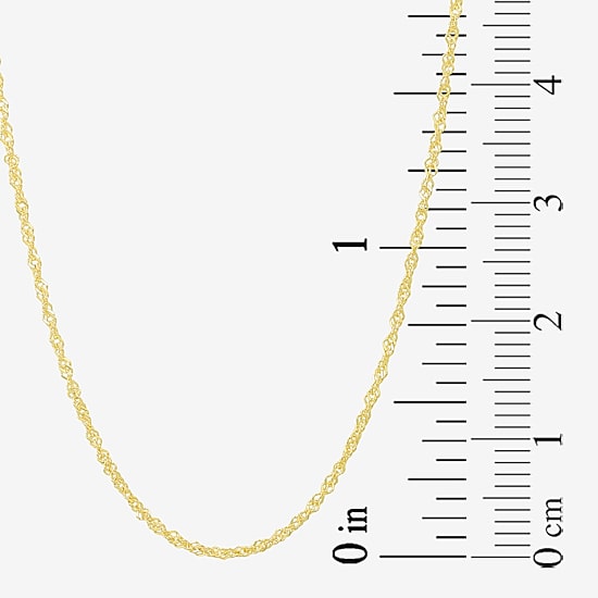 Made in Italy Womens 10K Gold 18 Inch Singapore Chain Necklace