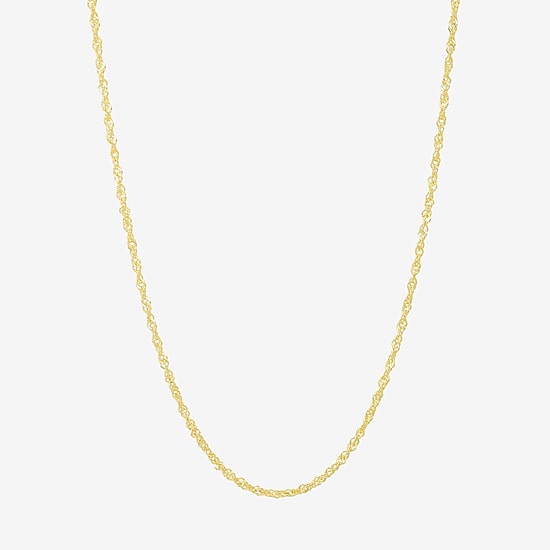 Made in Italy Womens 10K Gold 18 Inch Singapore Chain Necklace