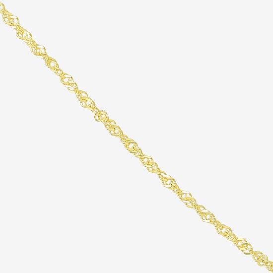 Made in Italy Womens 10K Gold 18 Inch Singapore Chain Necklace
