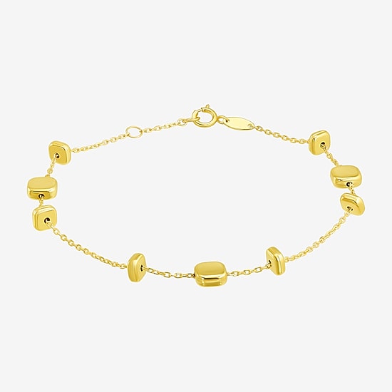 Womens 10K Gold Semisolid Chain Bracelet