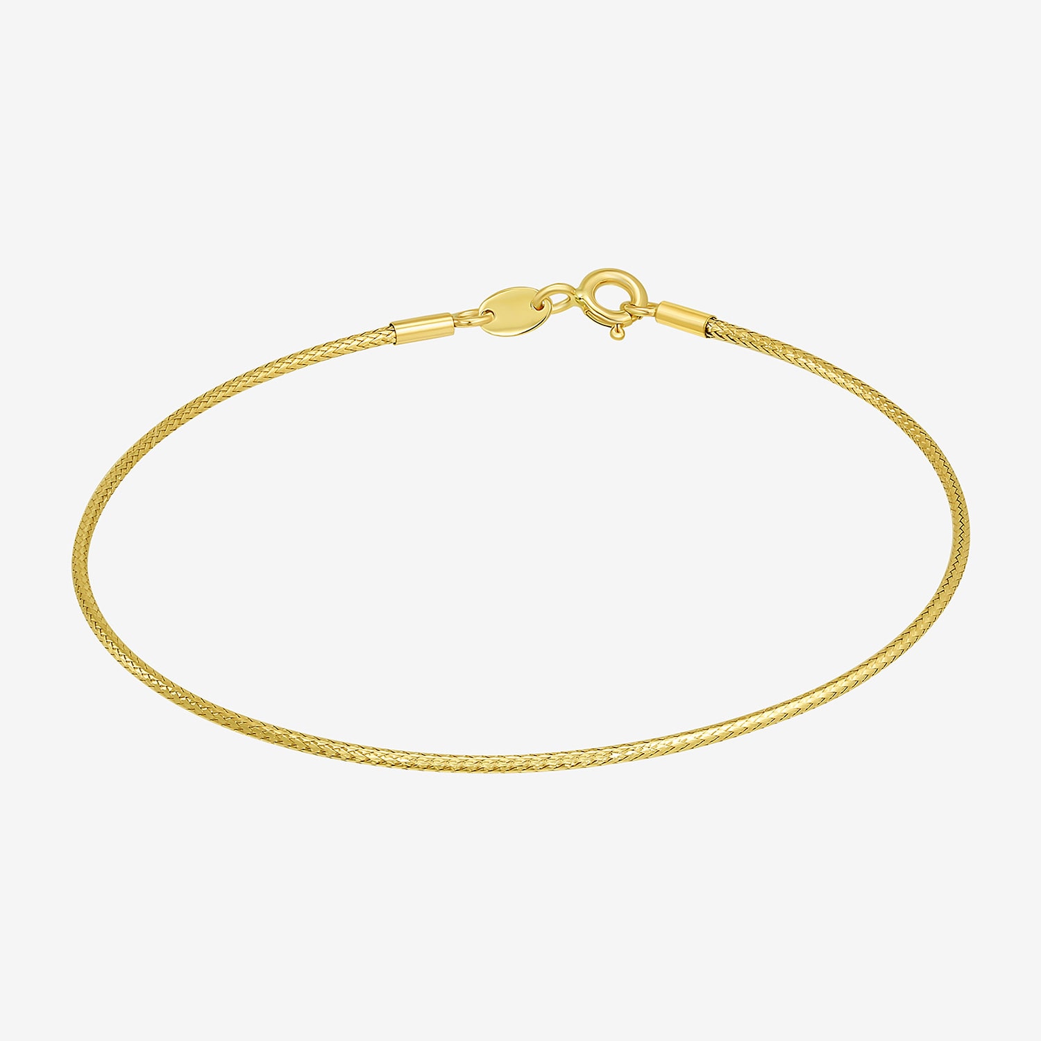 Made in Italy Womens 10K Gold 7.5 Inch Mesh Chain Bracelet