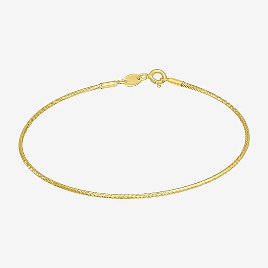 Made in Italy Womens 10K Gold 7.5 Inch Mesh Chain Bracelet