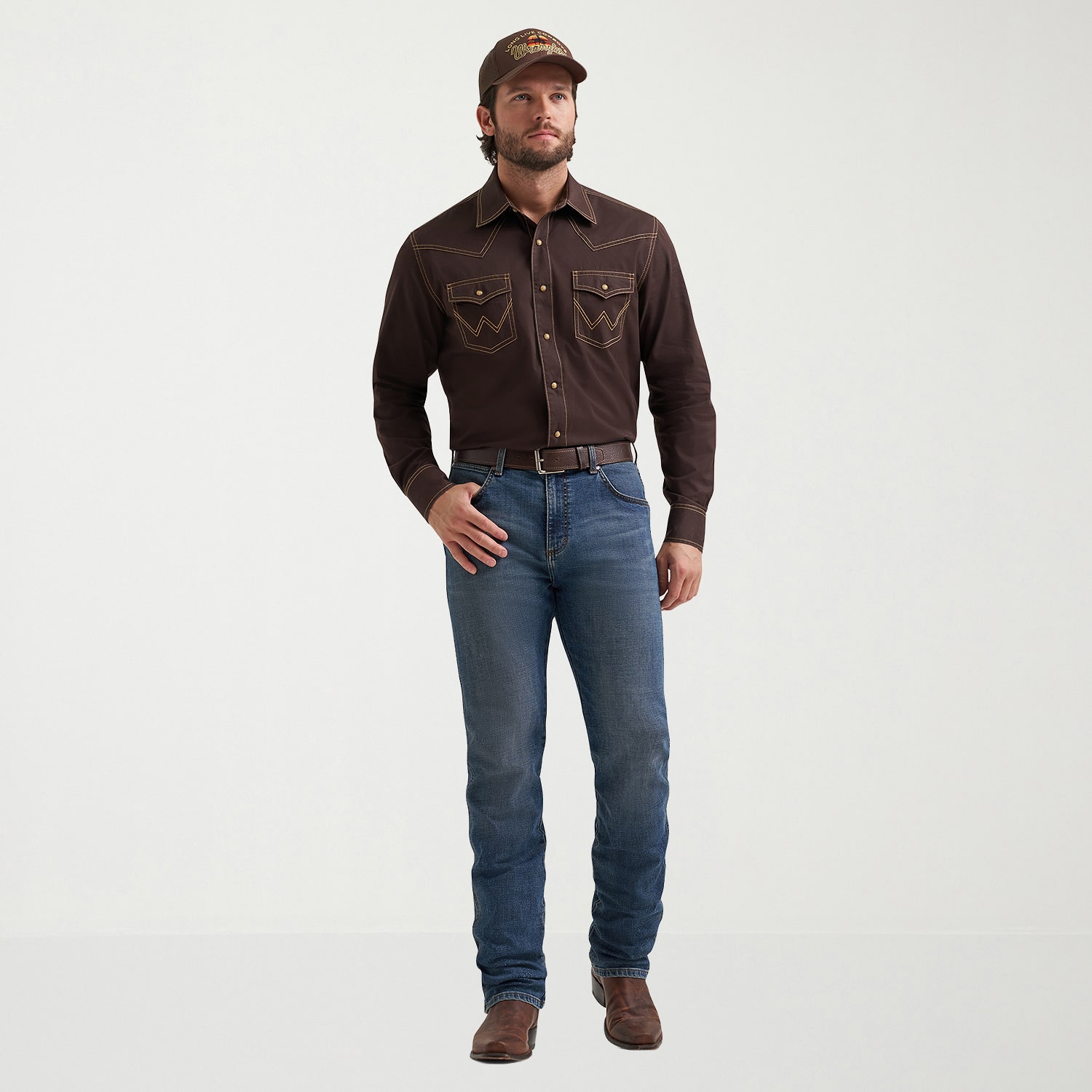 Wrangler Retro Woven Mens Long Sleeve Regular Fit Button-Down Shirt