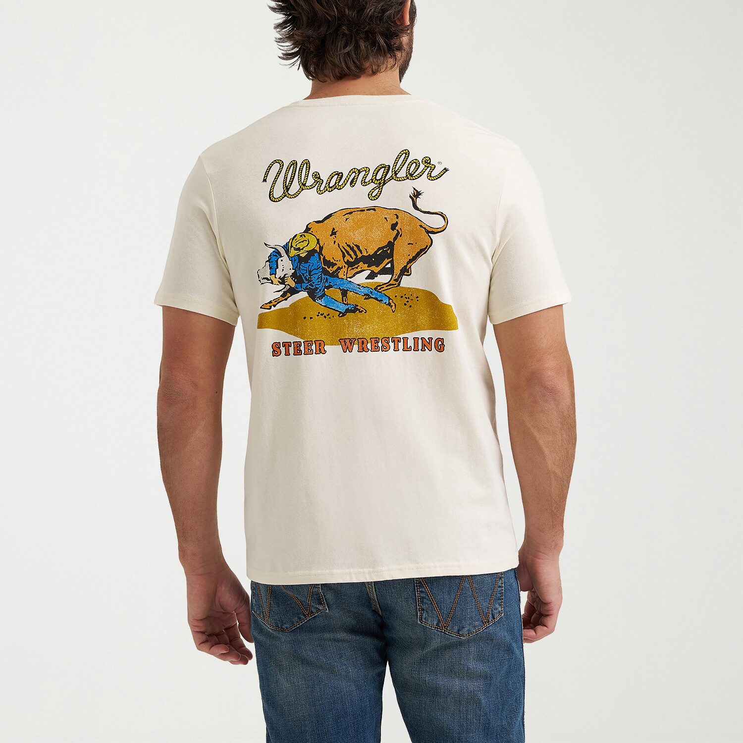 Wrangler Western Mens Crew Neck Short Sleeve Regular Fit Graphic T-Shirt