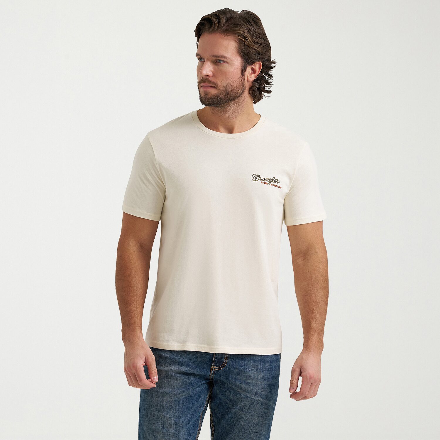 Wrangler Western Mens Crew Neck Short Sleeve Regular Fit Graphic T-Shirt