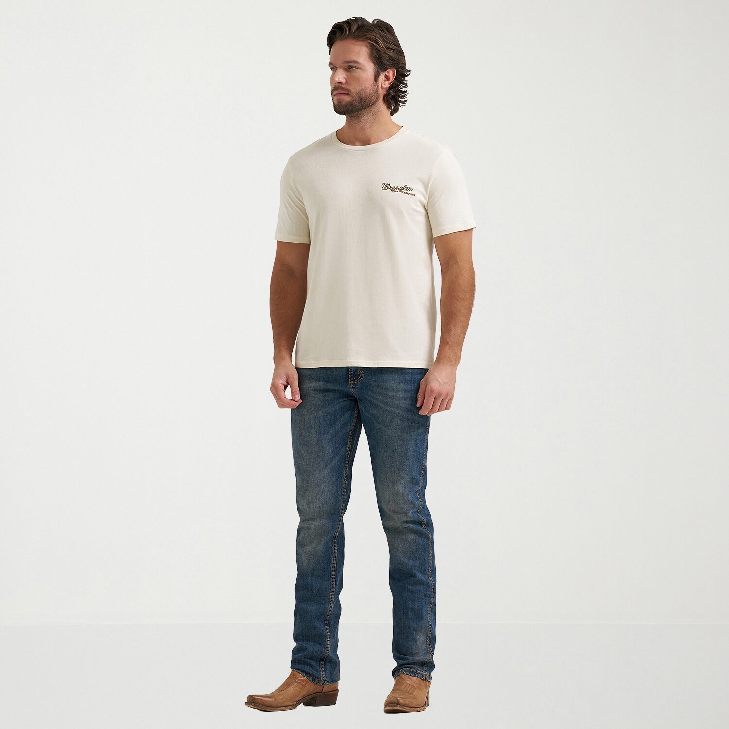 Wrangler Western Mens Crew Neck Short Sleeve Regular Fit Graphic T-Shirt