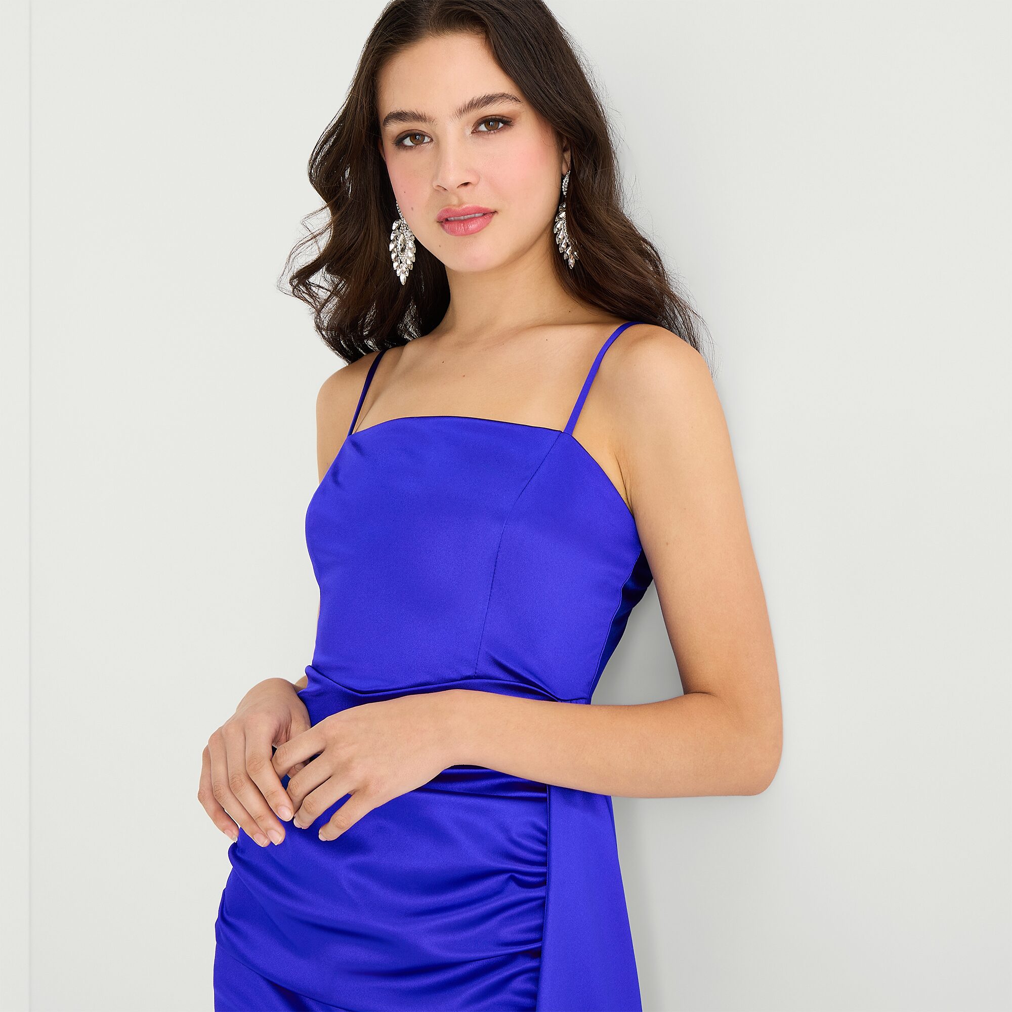 Emerald Sundae Womens Juniors Straight Neck Sleeveless Bodycon Dress