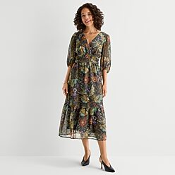 elegant dress to impress A-Line Blue Printed for Women style:5003 Zips Up The Back Color:Soft Peach V Neck Black Floor