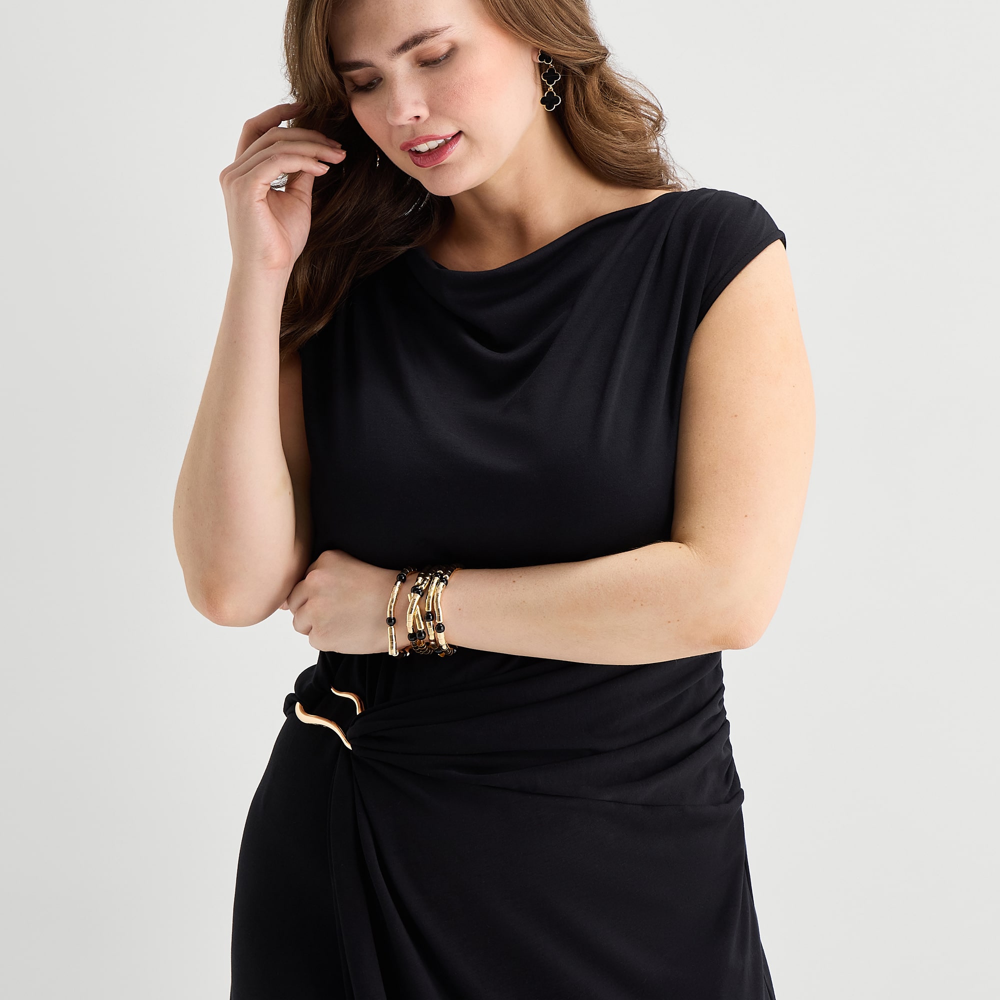 MSK Womens Plus Midi Round Neck Sleeveless Cap Fit + Flare Dress