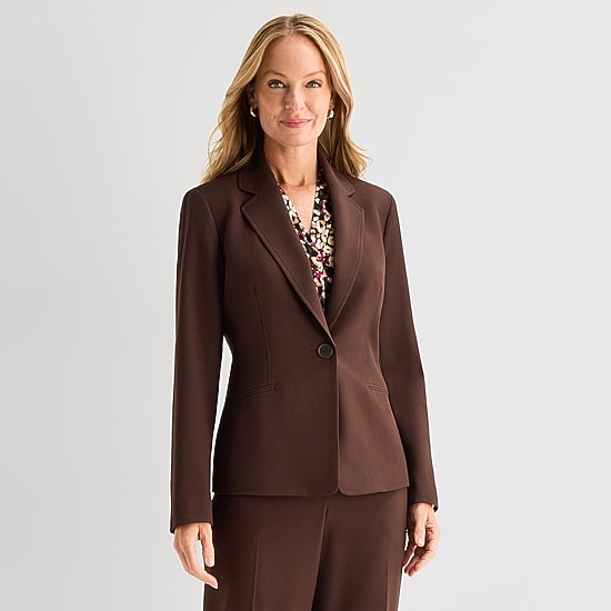 Black Label by Evan-Picone Womens Classic Fit Suit Jacket