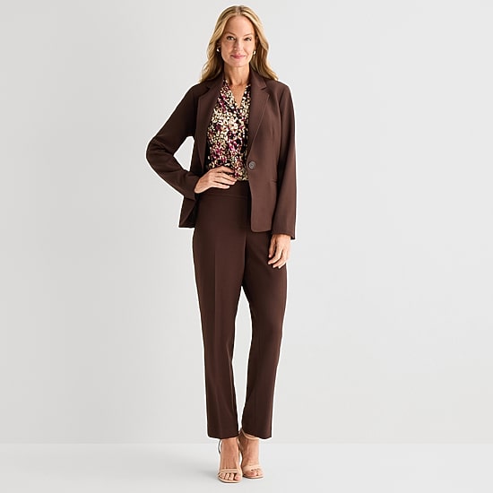 Black Label by Evan-Picone Womens Classic Fit Suit Jacket