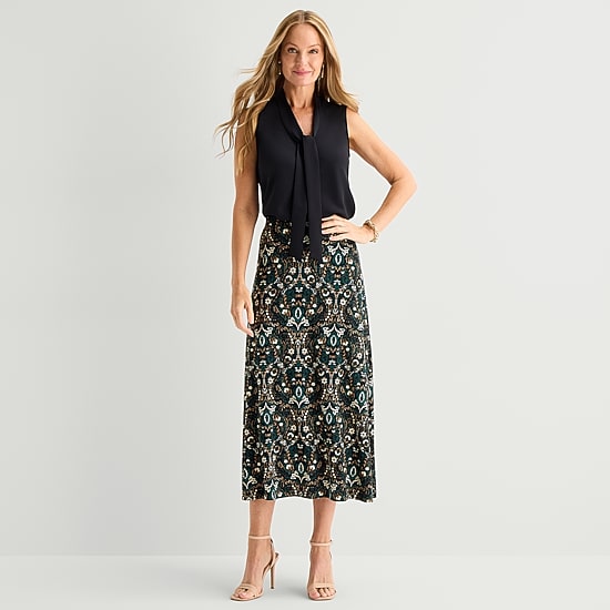 Black Label by Evan-Picone Womens Maxi Skirt