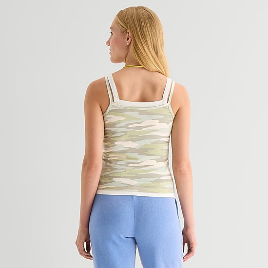 Arizona Womens Juniors Square Neck 2 Piece Sleeveless Camisole