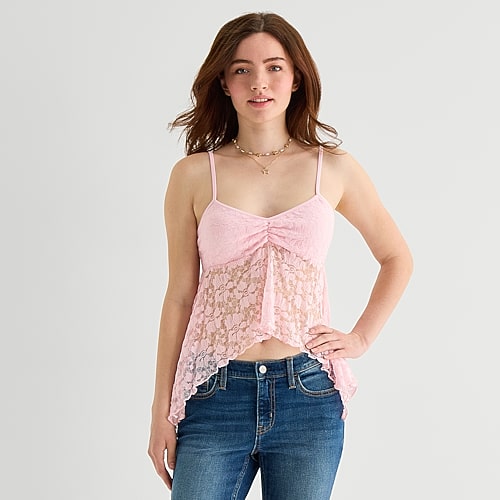 Forever 21 Womens V Neck Sleeveless Babydoll Top In Pink