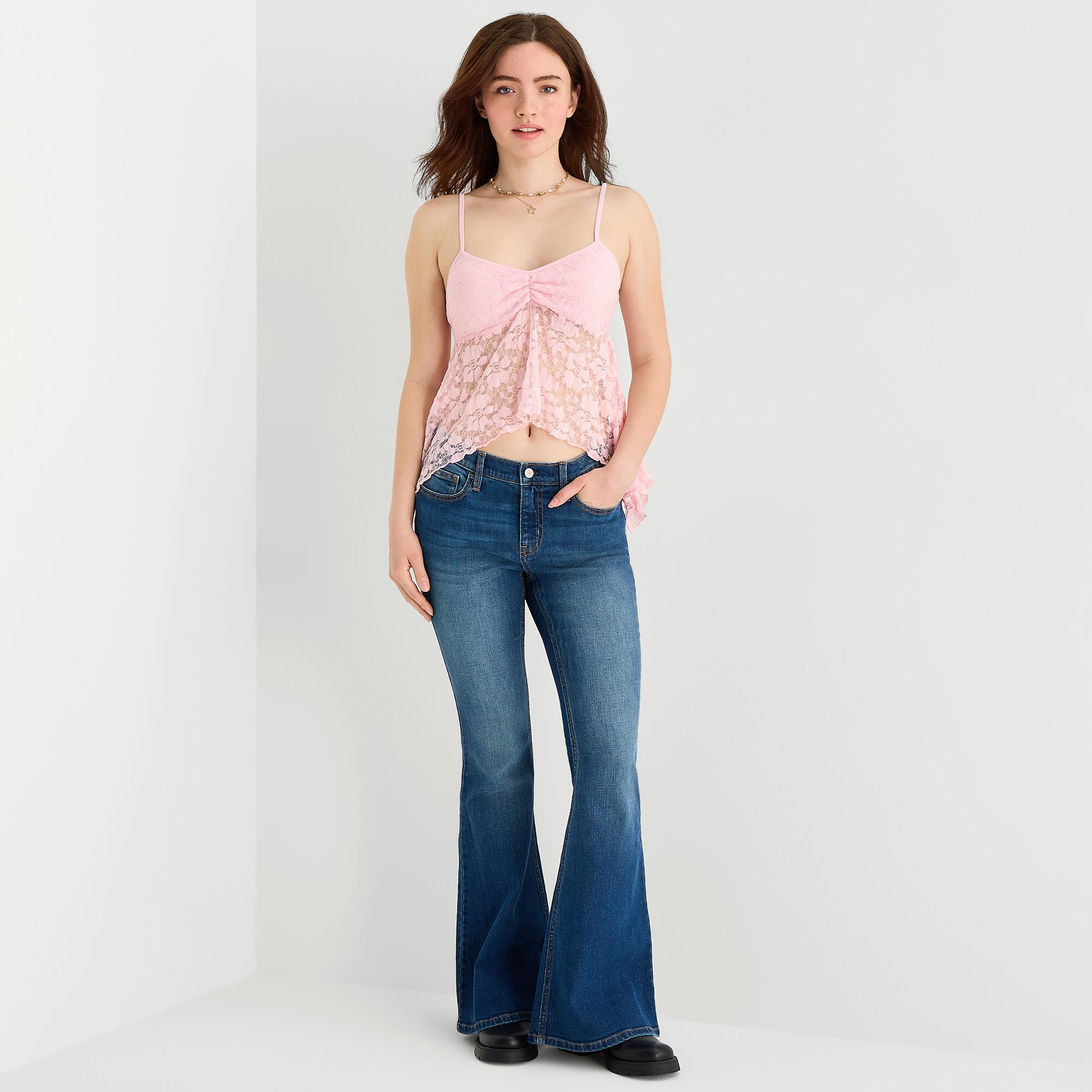 Forever 21 Womens V Neck Sleeveless Babydoll Top