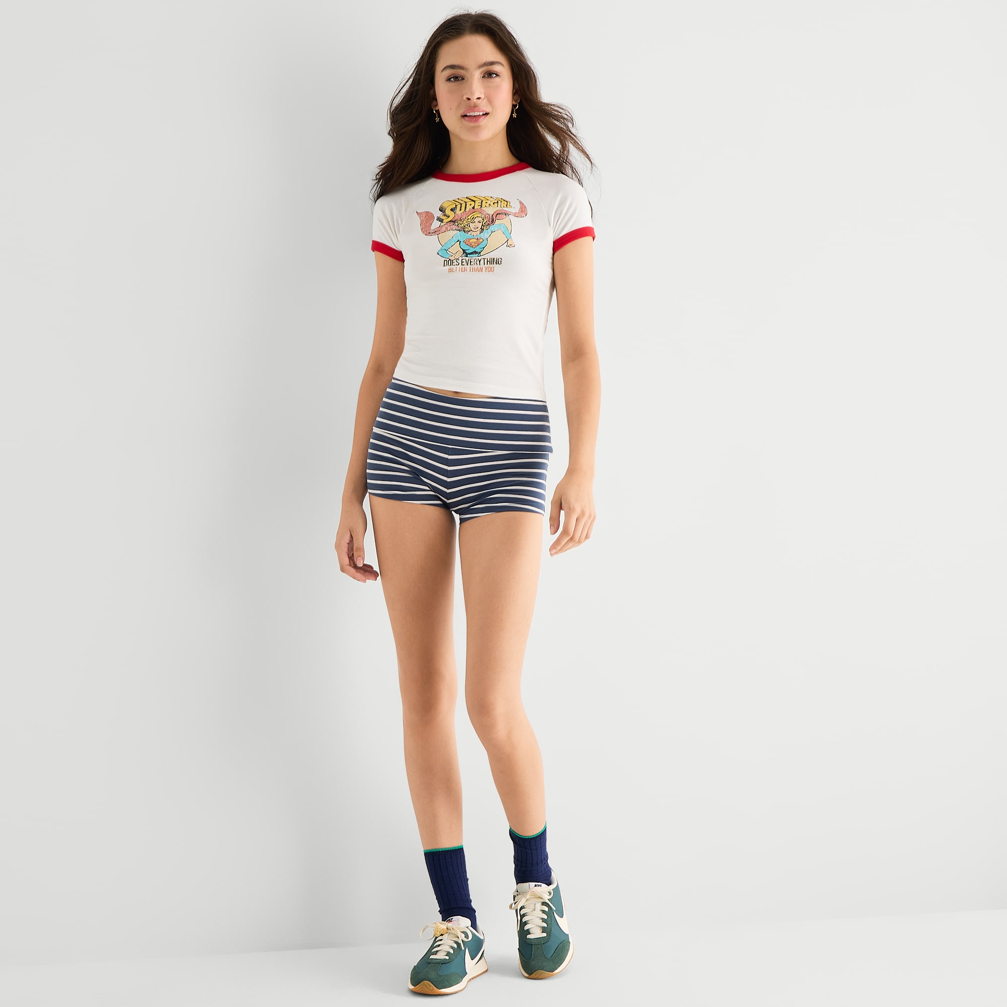 Arizona Supergirl Womens Juniors Crew Neck Short Sleeve T-Shirt