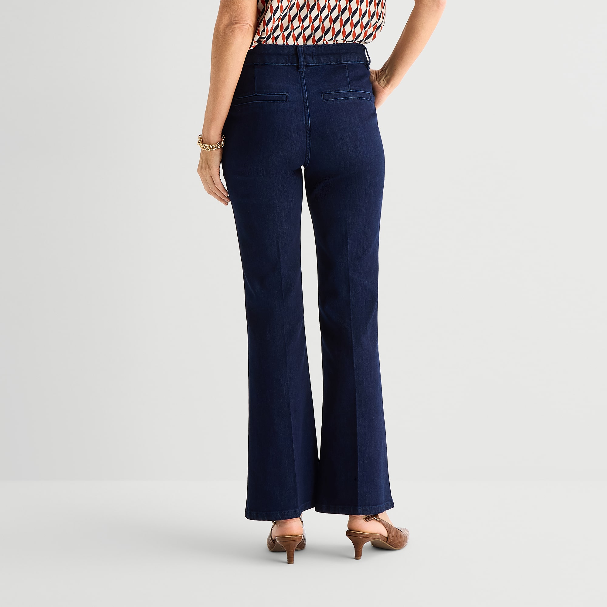Liz Claiborne Womens Mid Rise Flare Leg Jean