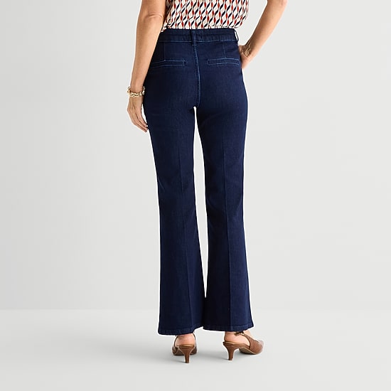 Liz Claiborne Womens Mid Rise Flare Leg Jean