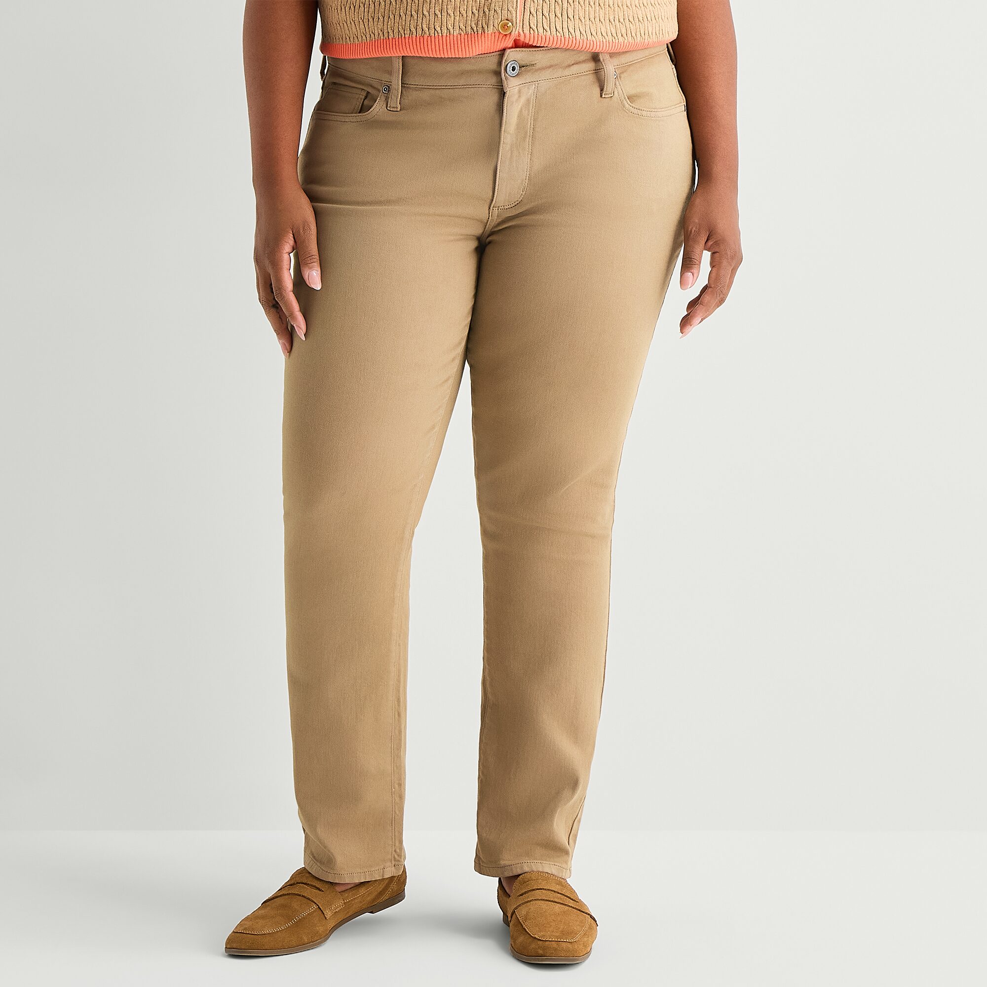 St. John's Bay Womens Mid Rise Straight Leg Jean