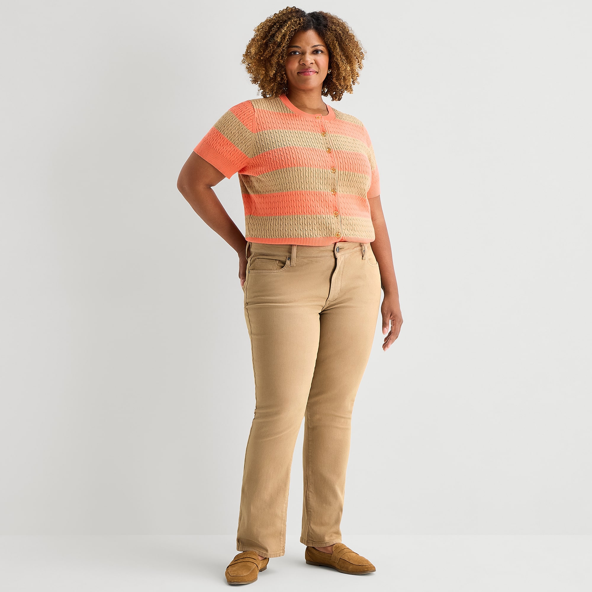 St. John's Bay Womens Mid Rise Straight Leg Jean