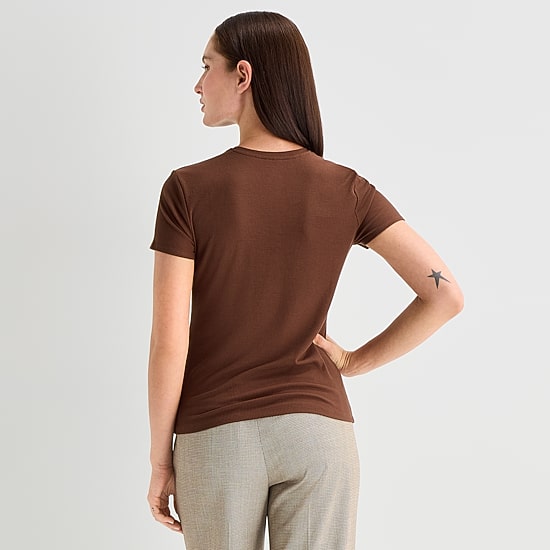 Worthington Womens Crew Neck Short Sleeve T-Shirt