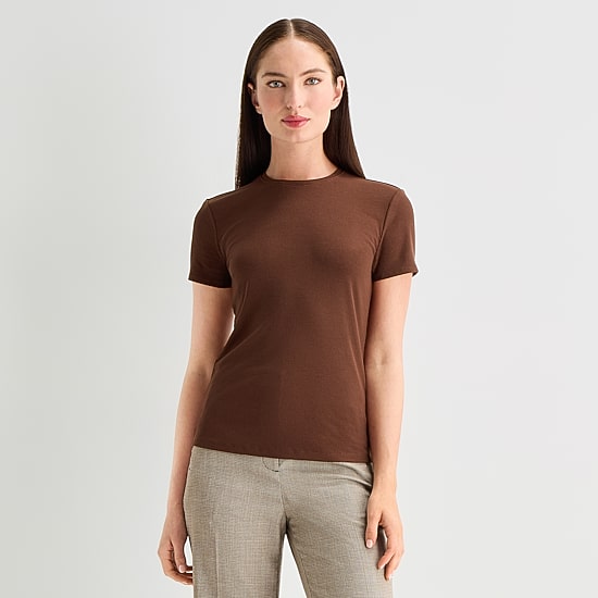 Worthington Womens Crew Neck Short Sleeve T-Shirt