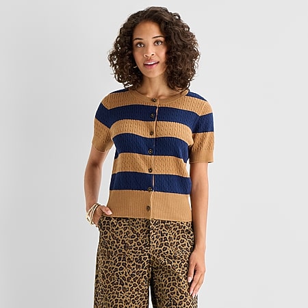 JS Jessica Simpson Womens Round Neck Long Sleeve Animal Pullover