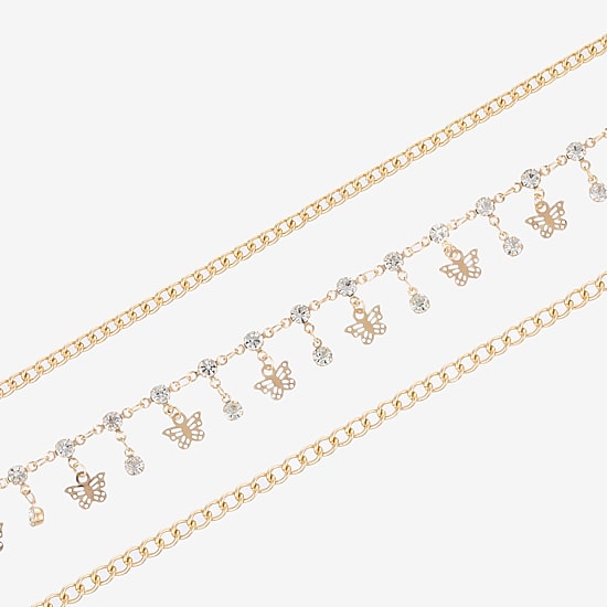 Forever 21 Womens 9 Inch Solid Curb Ankle Bracelet