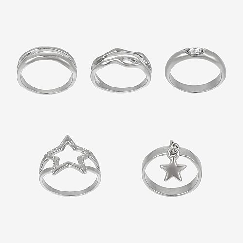 Forever 21 Womens Ring Set In Silver