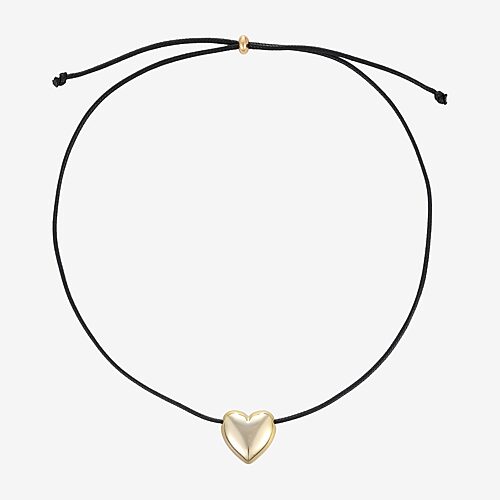 Forever 21 Womens Heart 13 Inch Pendant Necklace In Yellow