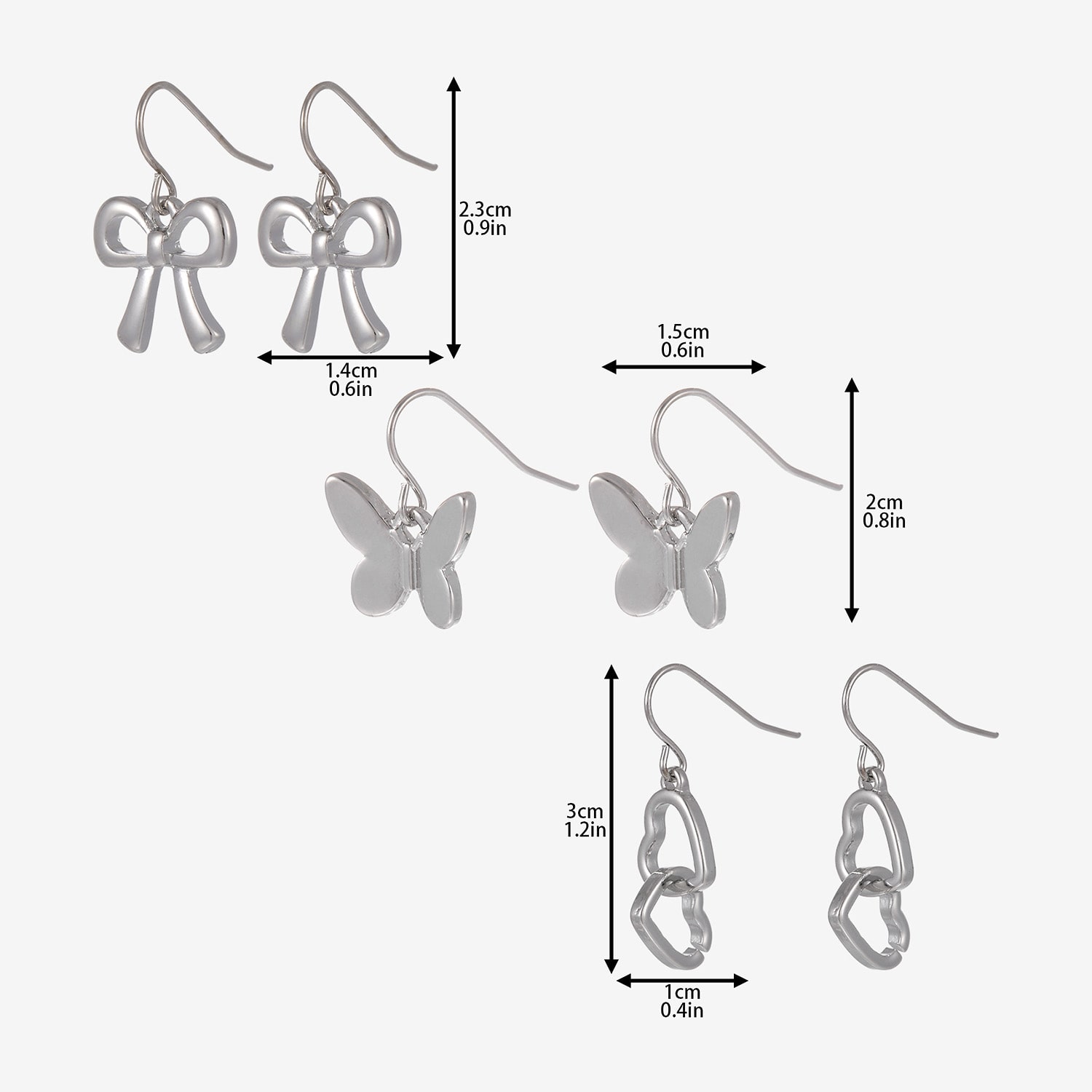 Forever 21 Womens 3 Pair Earring Set