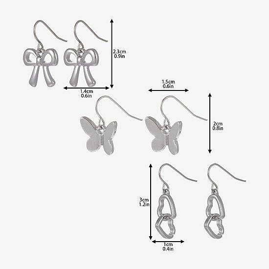 Forever 21 Womens 3 Pair Earring Set