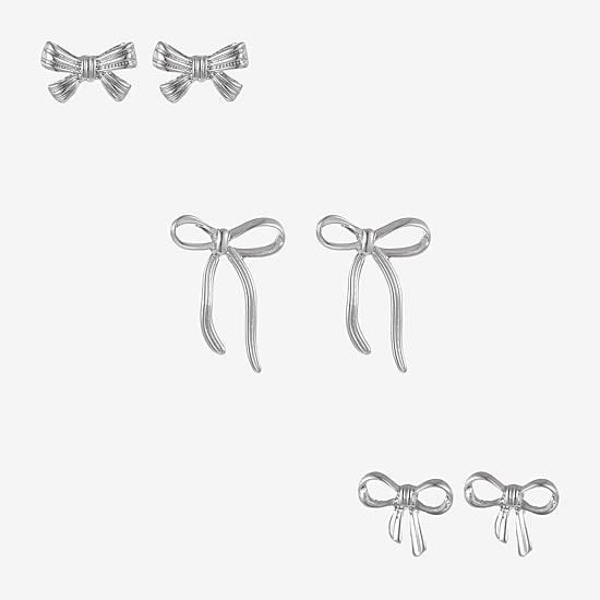 Forever 21 Womens Bow 3 Pair Earring Set