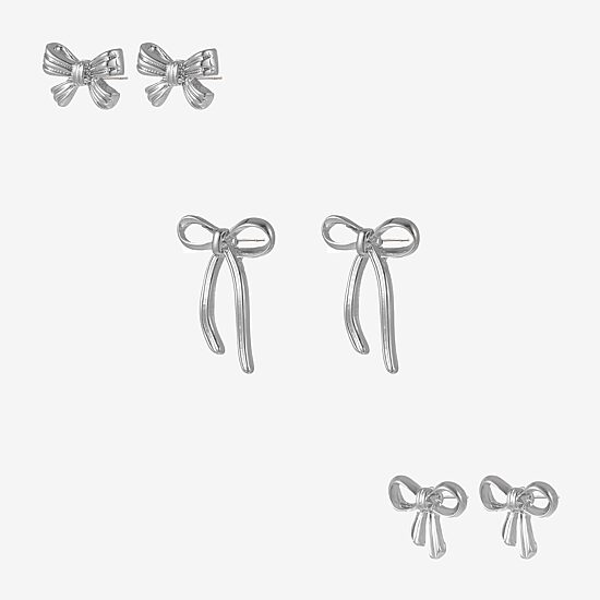 Forever 21 Womens Bow 3 Pair Earring Set