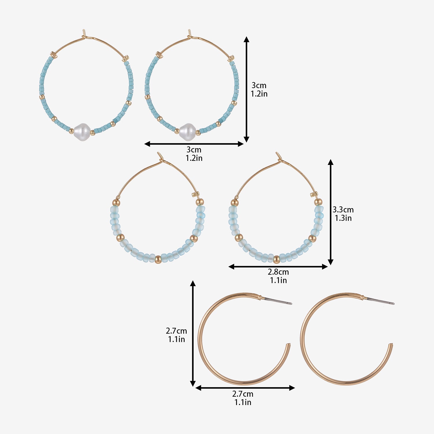 Forever 21 Womens 33.8mm Round Hoop Earrings