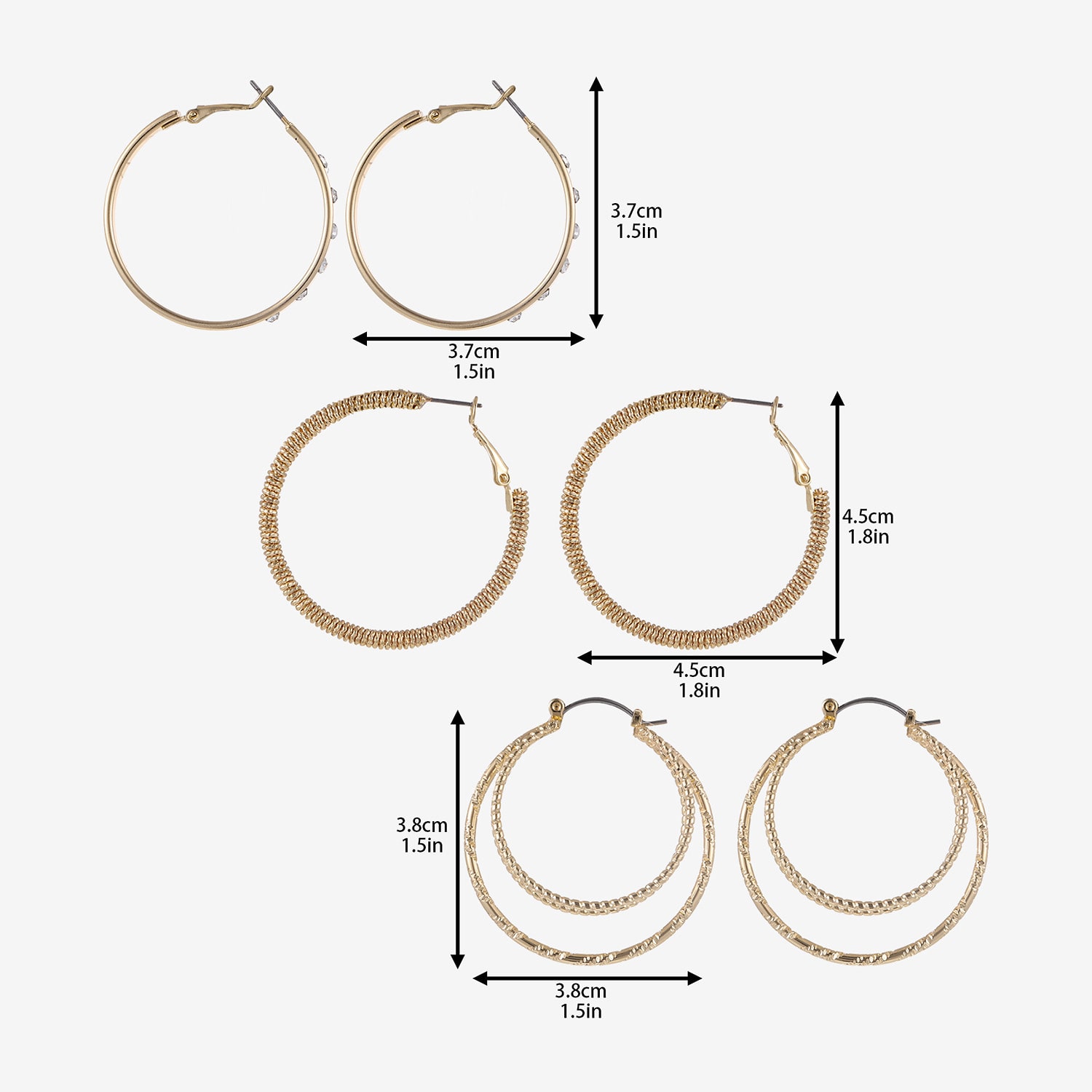 Forever 21 Womens 42mm Round Hoop Earrings