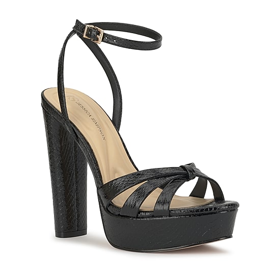 JS Jessica Simpson Izhana Womens Round Open Toe Chunky Heel Pumps