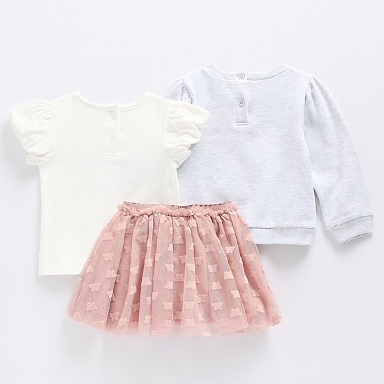 Little Lass Baby Girls Fleece Skirt Set