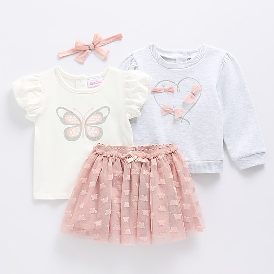 Little Lass Baby Girls Fleece Skirt Set