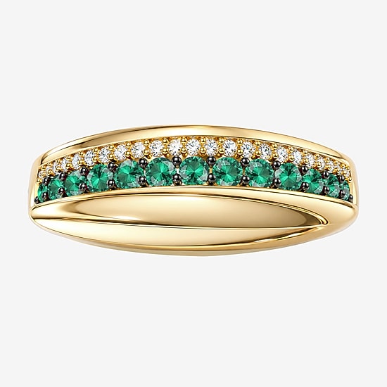 Lab Created Gemstone Sterling Silver Band